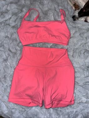 Aritzia Neon Pink Athletic Shorts Set